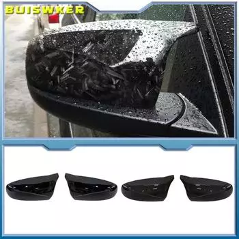 2 шт., боковое крыло заднего вида, модифицированный стиль автомобиля, ярко-черный карбоновый узор, накладки на зеркала для BMW X5 E70 X6 E71 2008-201
