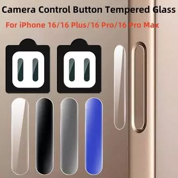 2 шт. боковое закаленное стекло для iPhone 16 Pro Max кнопка управления камерой защитная пленка для экрана наклейка для iPhone16Plus 16 Pro стекло iPhone 16 Pro Max белый