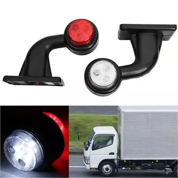 2 шт. Боковой габаритный фонарь 12 светодиодов 12 В24 В, боковой габаритный фонарь, лампа указателя поворота красного и белого цвета, задний фонарь в сборе