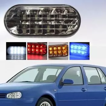 2 шт. боковой габаритный фонарь, прочный сменный светодиод, черная поверхность, желтый/белый/синий/красный свет, сигнальная лампа 1J0 949 117 для VW Golf4 жёлтый