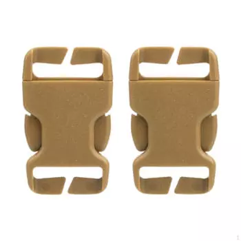 2 шт. боковые пряжки-клипсы с застежкой-кнопкой для ремня багажа Dark Khaki for 2cm