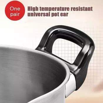 2 шт. боковые ручки бакелитовые уши для кастрюли заменяют противоожоговую ручку кастрюли для пароварки кухонная утварь кухонные принадлежности 2PCS чёрный