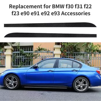 2 шт. Боковые юбки гоночные полосы наклейки виниловые карбоновые 3D замена для BMW f30 f31 f22 f23 e90 e91 e92 e93 Аксессуар чёрный