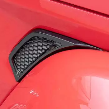 2 шт., боковые вентиляционные отверстия для автомобильных панелей, накладки на боковые вентиляционные отверстия, подходят для Jeep Wrangler JL JT 2018+, декоративные накладки на крылья, автомобильные аксессуары чёрный