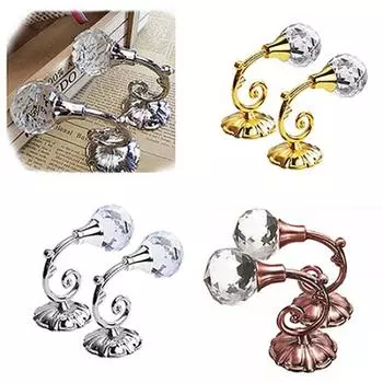 2 шт. большие подвесные крючки со стразами, держатель для вешалки для навесной стены, крючок сзади золотистый