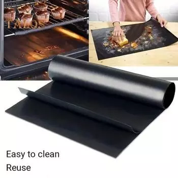 2 шт. большие вкладыши для электрических газовых духовок, антипригарный многоразовый коврик из стекловолокна для защиты пола духовки, термостойкий коврик для выпечки на гриле 33cm 2pcs