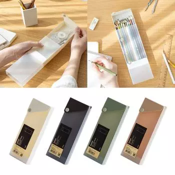 2 шт. большой емкости пенал жесткий пластиковый пенал выдвижной пенал для ручек кисточек коробка для хранения карандашей маркеров белый