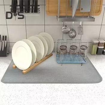 2 шт. большой коврик для сушки посуды, ультра-толстые нескользящие, суперабсорбирующие кухонные подушечки для сушки посуды, сушилки для посуды S
