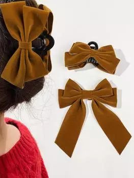 2 шт. бордовые и черные бархатные банты для волос с зажимами-крокодильчиками, большие заколки-крабы для волос, банты, аксессуары для волос для женщин, девушек