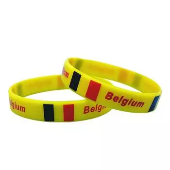 2 шт., браслет с флагом Бельгии, силиконовый браслет для мужчин и женщин, эластичная резинка, мотивационный спортивный ремешок на запястье, модный браслет, аксессуары, подарок 2pcs