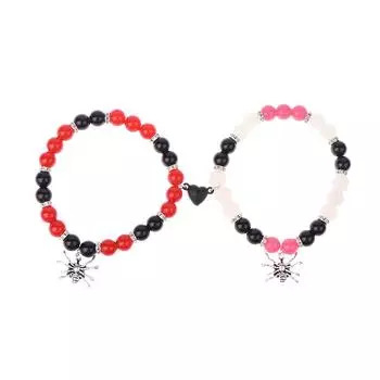 2 шт. браслет с подвеской в виде паука, магнитное сердце, пара, индивидуальные браслеты, любовники, праздничные украшения, аксессуары, подарки 01