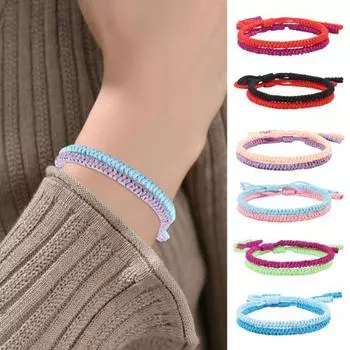 2 шт. Браслеты дружбы, плетеные вручную, регулируемые, плетеные, символические цвета для значимых вещей F