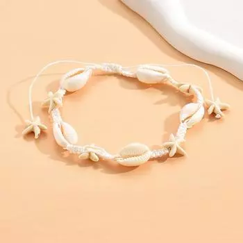 2 шт. браслеты на лодыжку из натуральных ракушек в стиле Богемии для женщин, маленькие смоляные бусины, летний пляжный браслет на лодыжку из ракушек, украшения для ног as the picture
