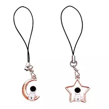 2 шт. брелок для ключей «Луна/Звезда Астронавт» Уникальный брелок-подвеска на космическую тематику для пар и лучших друзей Аксессуары для мобильного телефона