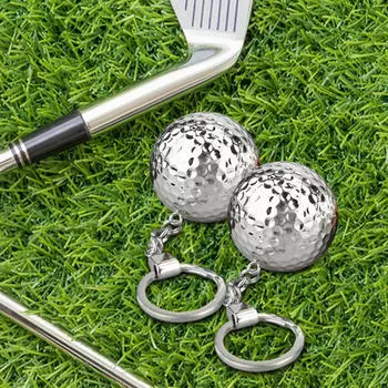 2 шт. брелок для ключей с мячом для гольфа, автомобильный металлический брелок для ключей, подвеска для багажных бирок серебряный