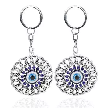2 шт. брелок от сглаза ажурный круглый витой бриллиант индейка синий амулет от сглаза брелок сумка