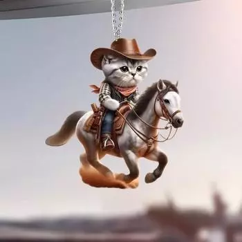 2 шт. брелок-подвеска в виде рыцаря-кота, устойчивая к выцветанию, изысканная ручная работа, цепочка с бусинами, автомобильный брелок-подвеска 2pcs