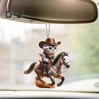 2 шт. брелок-подвеска в виде рыцаря-кота, устойчивая к выцветанию, изысканная ручная работа, цепочка с бусинами, автомобильный брелок-подвеска 2pcs