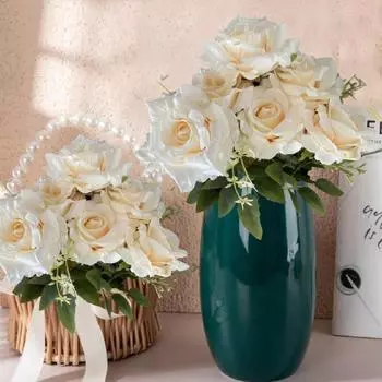 2 шт. букет искусственных роз, растения, шелковые цветы со стеблем, композиция для кухни, ко Дню святого Валентина, домашний декор, центральные элементы, цветочная композиция коралл розовый