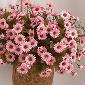 2 шт. букеты из искусственных цветов ромашки для украшения стола дома, офиса, свадьбы, встречи, приема, оптом, высококачественные реалистичные искусственные цветы оранжевый