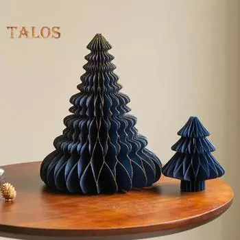 2 шт. бумажное украшение на рождественскую елку 3D соты деревья центральный элемент стола праздничный домашний декор для вечеринок принадлежности 1 Set темно-зеленого