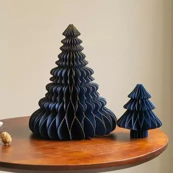 2 шт. бумажное украшение на рождественскую елку 3D соты деревья центральный элемент стола праздничный дом 1 Set темно-синий