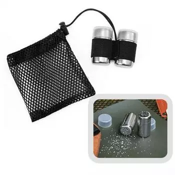 2 шт. бутылка для приправ из нержавеющей стали с сетчатой сумкой для переноски на открытом воздухе для кемпинга