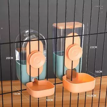 2 шт., бутылка для воды, контейнер для еды, 27 унций, автоматическая кормушка для домашних животных, клетка, подвесная миска, дозатор для щенков, кошек, кроликов, птиц, корм для домашних животных, продукт