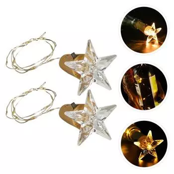 2 шт. бутылочные пробковые гирлянды управляемые декоративные блестящие медные управляемые