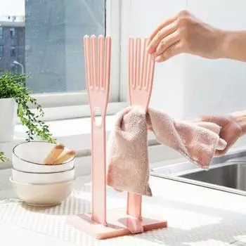 2 шт., бытовой держатель для сушки перчаток с сушильной доской, столешница, полотенце для мытья посуды, чистящие перчатки для хранения, подставка для сушилки, кухонные принадлежности розовый