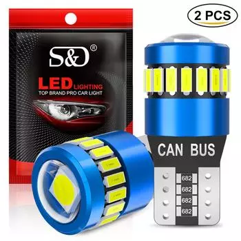 2 шт. Canbus T10 W5W светодиодные лампы 18SMD 3014 + 3030 6000K 168 194 Led 5w5 клиновидная линза автомобиля внутренняя карта купольные фонари парковочный боковой фонарь авто сигнальная лампа