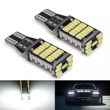 2 шт. Canbus W5W LED T10 168 194 Светодиодная лампа 26SMD 4014 Светодиодная карта салона автомобиля Купольные фонари Парковочный фонарь Авто Лампа номерного знака 2Pcs белый