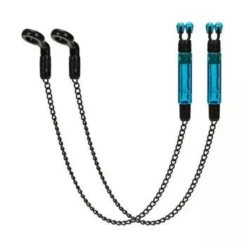 2 шт., цепь сигнализации поклевки для ловли карпа, портативный легкий индикатор поклевки для рыбы, подвеска для оповещения о поклевке для пресноводной соленой воды, аксессуары для рыбалки на открытом воздухе синий