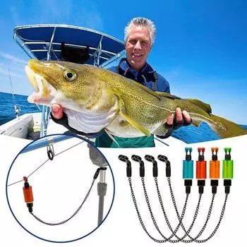 2 шт., цепь сигнализации поклевки для ловли карпа, портативный легкий индикатор поклевки для рыбы, подвеска для оповещения о поклевке для пресноводной соленой воды, аксессуары для рыбалки на открытом воздухе синий