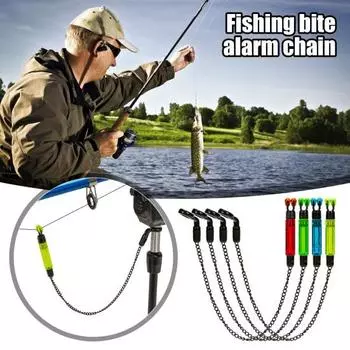 2 шт., цепь сигнализации поклевки для ловли карпа, портативный легкий индикатор поклевки для рыбы, подвеска для оповещения о поклевке для пресноводной соленой воды, аксессуары для рыбалки на открытом воздухе синий