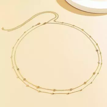 2 шт. цепочки для тела сексуальные двухслойные регулируемые круглые блестки ручной работы украшают антикоррозийные женские винтажные золотистый