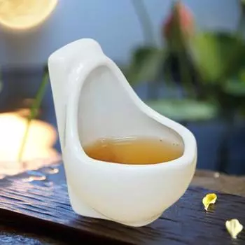 2 шт. чайные чашки объемом менее 50 мл для писсуара забавная форма для унитаза гладкие герметичные пищевые термостойкие однотонные подарочные чашки для новинки