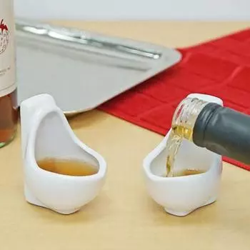 2 шт. чайные чашки объемом менее 50 мл для писсуара забавная форма для унитаза гладкие герметичные пищевые термостойкие однотонные подарочные чашки для новинки 2pcs