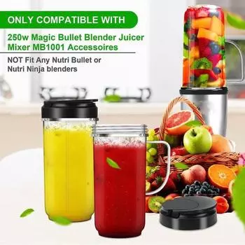 2 шт. чашки для блендера, высокая чашка на 22 унции с откидной крышкой, крестом и лезвием, запасные части для блендера для смузи с ручкой 1 Set
