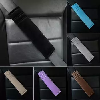 2 шт. чехлы для автомобильных ремней безопасности бархатные наплечники мягкие плюшевые подушки регулируемые чехлы для ремней для рюкзака грузовика аксессуары чёрный