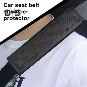 2 шт. чехлы на ремни безопасности автомобиля из искусственной кожи, протектор ремня безопасности, плечевой ремень, защитный чехол, защита шеи и плеч, аксессуары для автомобильных сидений чёрный