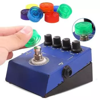 2 шт., чехол для ножного переключателя эффектов электрогитары, яркие цвета, пластиковая защитная крышка для педали эффектов гитары, аксессуары для гитарных деталей