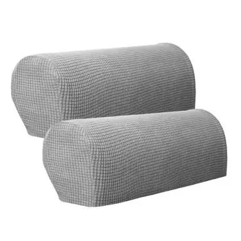 2 шт., чехол для подлокотника для дивана, стула, подлокотника, коврик, съемный протектор светло-серый