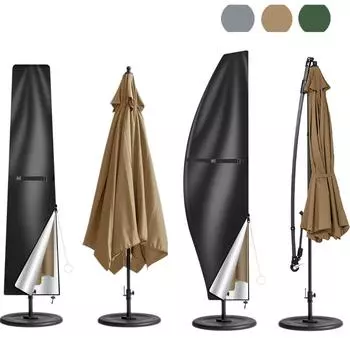 2 шт. чехол для зонта Offset из водонепроницаемой ткани Oxford длиной от 1,7 до 2,8 м, зонтик-банан, уличный, с защитой от УФ-излучения, дождевик со стержнем и вытяжным кольцом 2pc 170cm Straight хаки