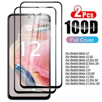 2 шт. чехол из закаленного стекла с полным покрытием для Xiaomi Redmi Note 12 Note 11 Note 10 10S 9 9 Pro 8 8T 7 Redmi 9A 9C 8 8A 7 7A защитная пленка redmi 7 чёрный