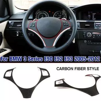 2 шт. Чехол на руль и чехол на головку рычага переключения передач под карбон для BMW 3 серии E90 E92 E93