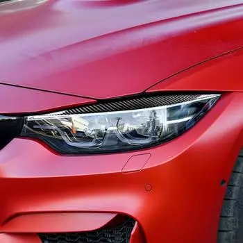 2 шт., черная маленькая карбоновая прочная крышка для автомобильных глаз, волокно, крышка для бровей для BMW