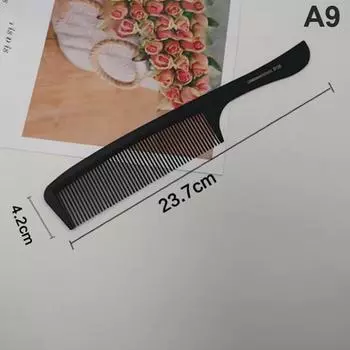 2 шт. черная расческа для парикмахерских салонов, парикмахерская карбоновая расческа, антистатическая и термостойкая