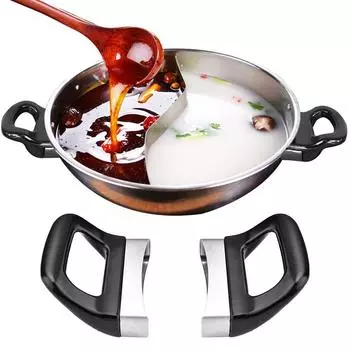 2 шт. Черная ручка для кастрюли с двойным отверстием и винтами из бакелита, боковые ручки для посуды 2Pcs