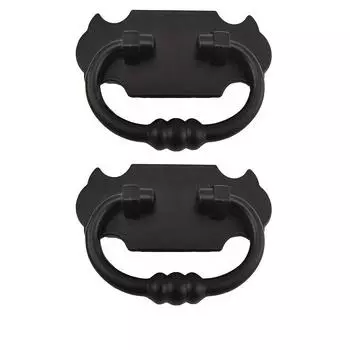 2 шт., черная ручка ящика из цинкового сплава, полукруглая клецка, старомодная мебельная ручка, ракушка, китайская ручка 2pcs